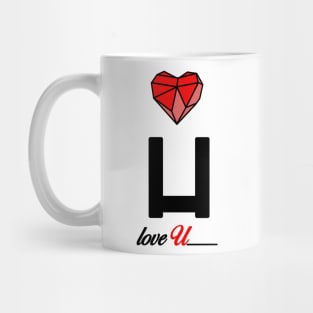 Initial love letter U for valentine Mug